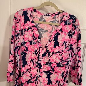 Lily Pulitzer Floral Pink and Blue Women's Dress